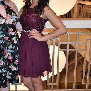 Dillard’s Burgundy and Silver Homecoming Dress